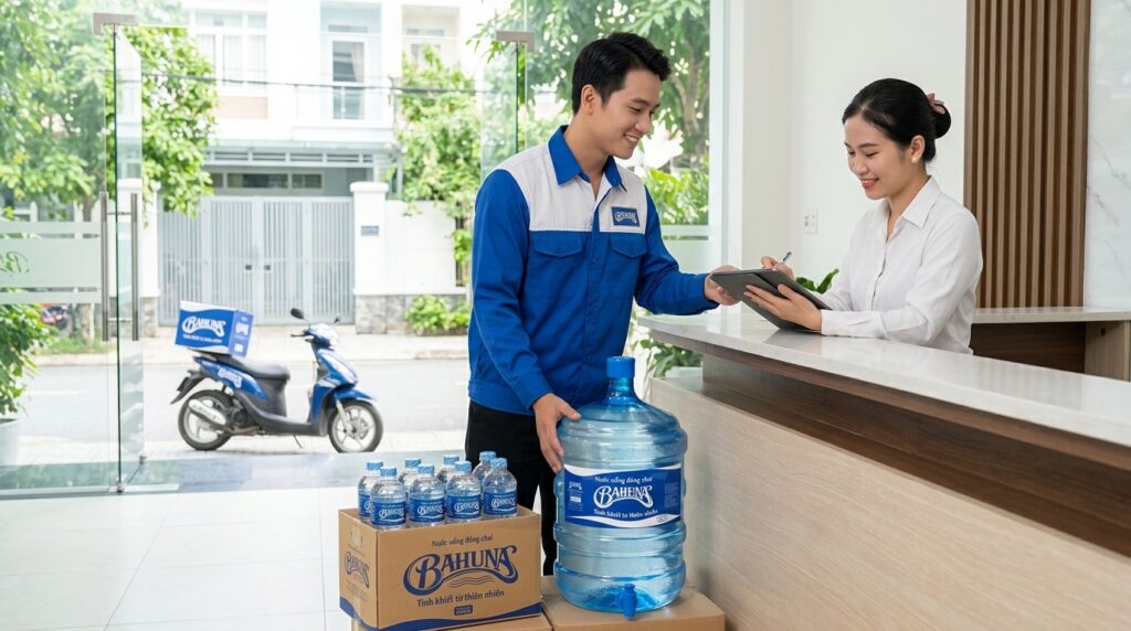 giao nước bình BaHuNa 19L tận nơi Bình Dương