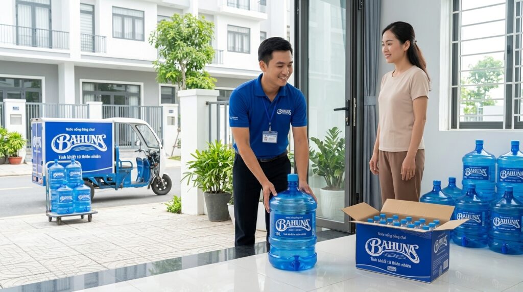 nước đóng bình 19L Bình Dương BaHuNa giao tận nơi